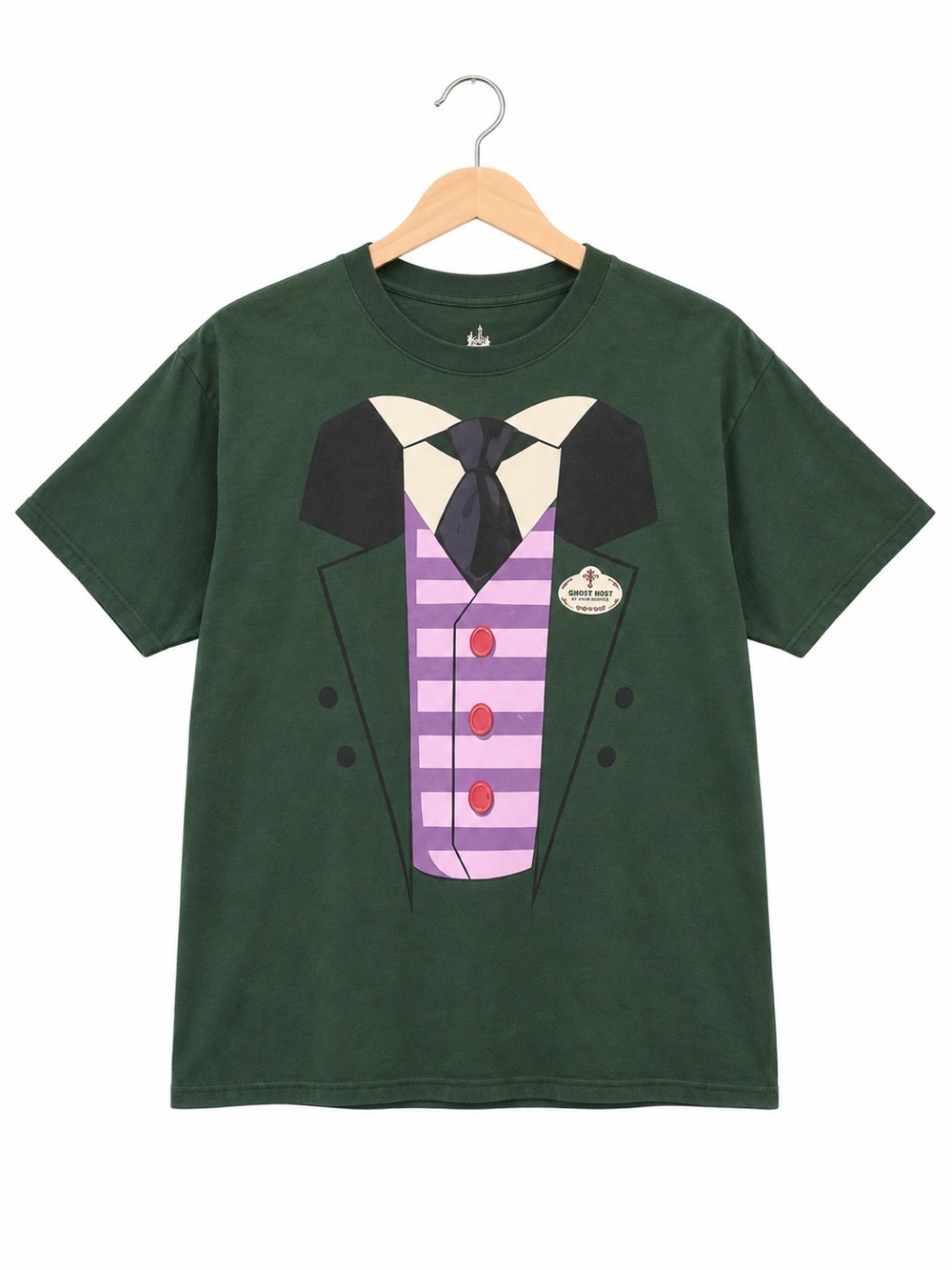 Disney Parks Haunted Mansion Ghost Host Costume T Shirt Large Green Cast Member